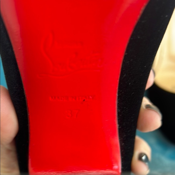 Christian Louboutin Black Velvet Heels size 37 - Picture 12 of 13